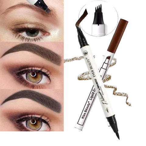 Eyebrow Pencil 2 en 1 ™ - Lapiz Efecto Microblading + Delineador Punta Plumón